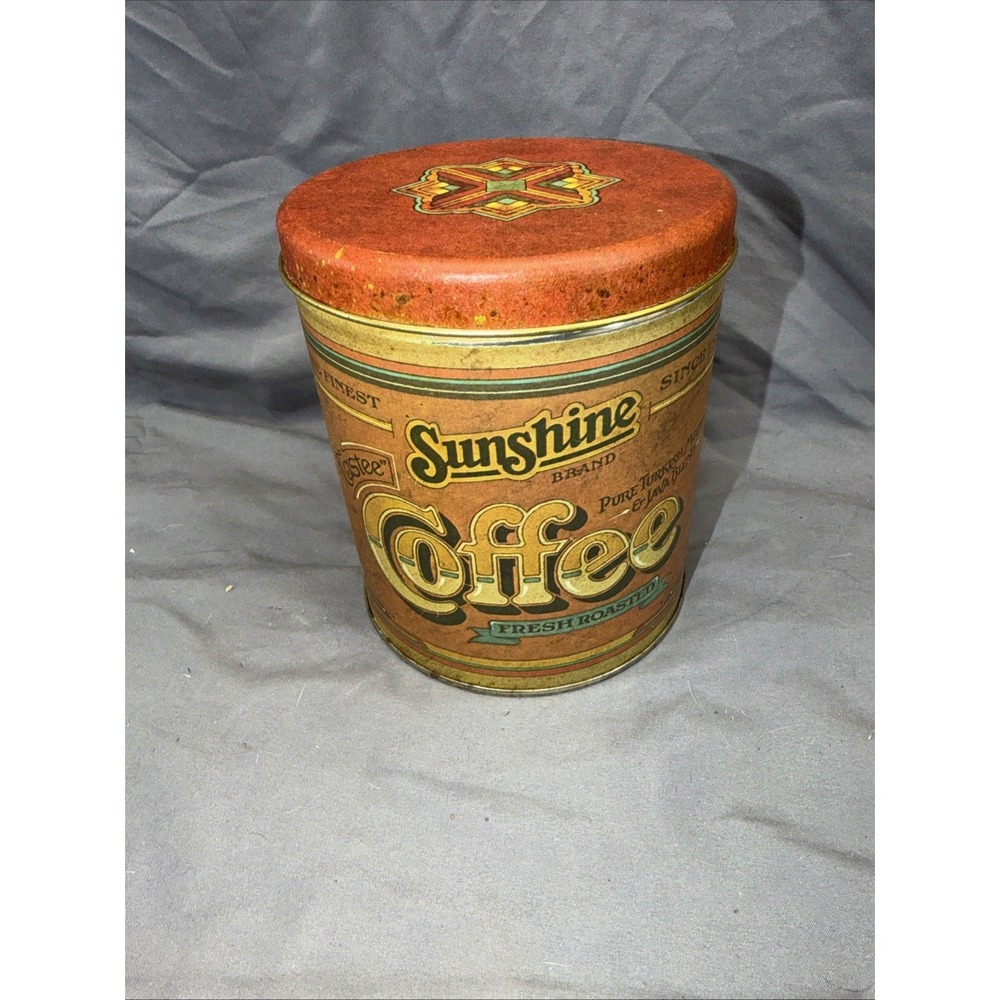 Ballonoff Sunshine Coffee Canister Tin With Lid Kitchen Vintage 1970s Cleveland